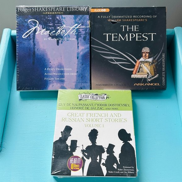 NEW in BOX Shakespeare Bundle with bonus French & Russian Short Stories CDs - Picture 2 of 9